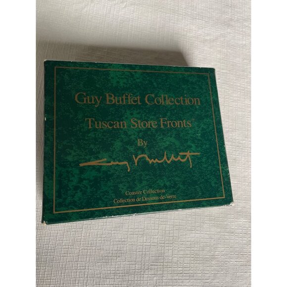 Guy Buffet Collection Tuscan Store Fronts Coaster Set Of 6 - Picture 1 of 8